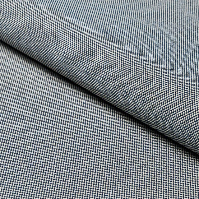 SAMPLE - Schumacher Brock Indoor/Outdoor Fabric In Navy For Sale