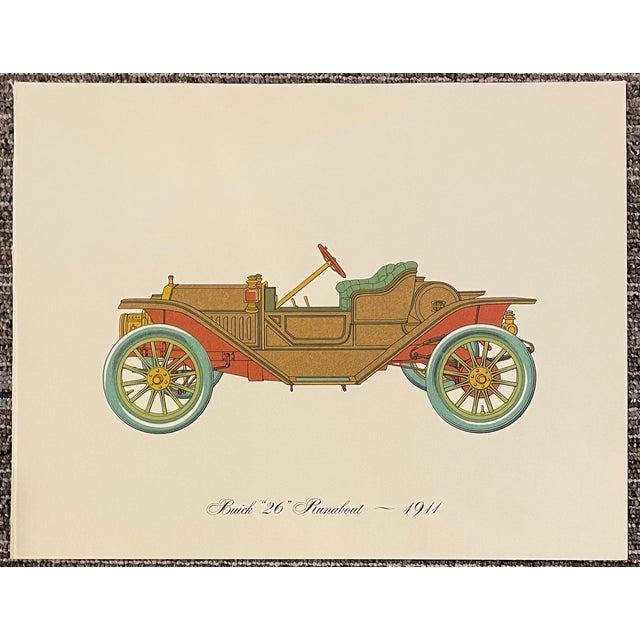 Antique Automobiles Lithograph - Set of Six For Sale - Image 4 of 7