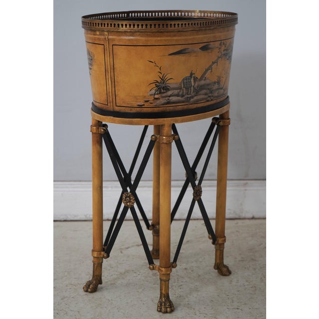 Age: Approx: 25 Years Old Details: Brass Gallery Top & Paw Feet High Quality Construction Chinoiserie Decorated Yellow...
