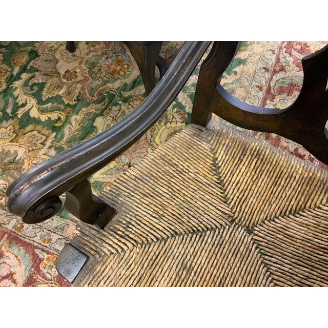 20th Century Pair of Baroque Style Arm Chairs With Rush Seats For Sale - Image 15 of 16