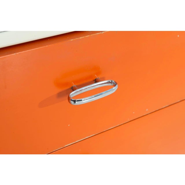 Orange George Nelson for Herman Miller Custom for Hugh DuPree Steel Frame Cabinets Orange and Yellow 1960, Pair For Sale - Image 8 of 12