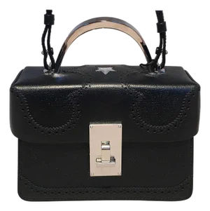 NWT The Volon Black Leather Alice Crossbody Box Handbag