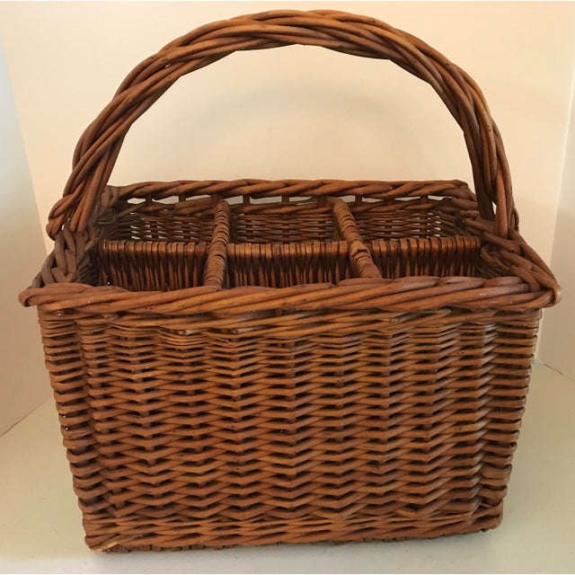 Vintage Wicker Wine Basket Chairish