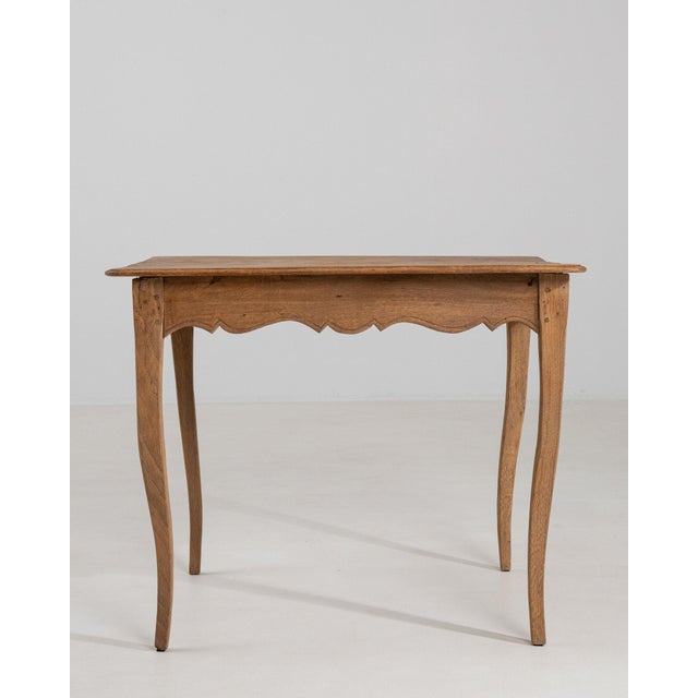 Wood 19th Century France Weathered Honey Oak Carved Oak Side Table For Sale - Image 7 of 11