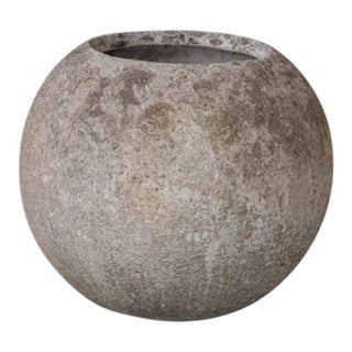 1960s French Concrete Ball Planter, X-Large For Sale