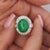 8.55 Carat Untreated Fei Cui a Jadeite Jade & Diamond Bezel Platinum Ring, Size 7.75 For Sale - Image 4 of 8