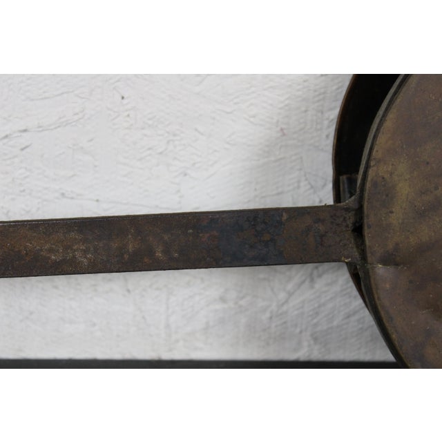 Antique Late 19th Century Victorian Copper & Cast Iron Bed Warming Pan For Sale - Image 10 of 13