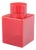 Vintage Geometric Vase in Clear Red Art Glass by Luciano Vistosi for Murano, 1960s For Sale