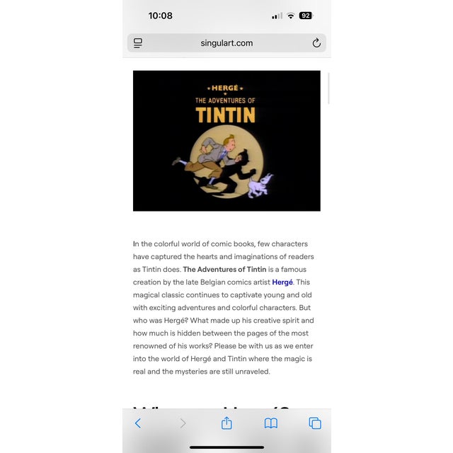 1990s Tin Tin Illustration Poster For Sale - Image 12 of 12