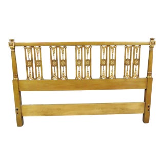 John Widdicomb Cherry Gilt Carved Queen Size Headboard For Sale