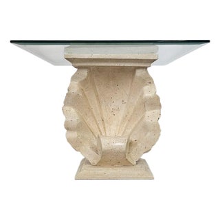 Shell-Shaped Console or Table Base with Glass Top by Magnussen Ponte For Sale