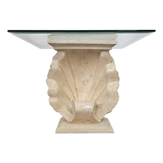 Shell-Shaped Console or Table Base with Glass Top by Magnussen Ponte For Sale
