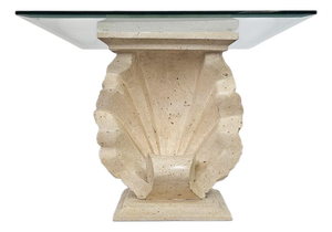 Shell-Shaped Console or Table Base with Glass Top by Magnussen Ponte