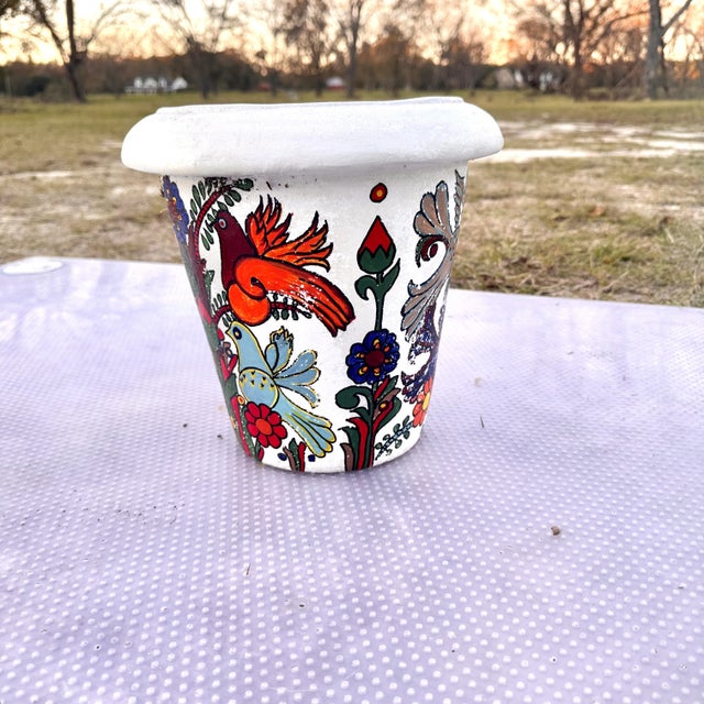 Vintage pair of planters, strikingly similar to Villeroy and Bach’s Acapulco line of dinnerware. There is some chipping to...