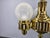 1930s Art Deco Brass and Opaline Glass Chandelier, Czechoslovakia, 1930s For Sale - Image 5 of 12