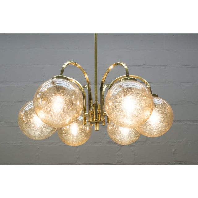 Metal Vintage Golden Ceiling Light with 6 Spheres, 1960s For Sale - Image 7 of 10