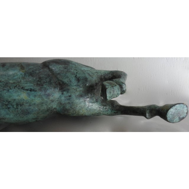 Metal Midcentury Bronze Running Horse Statue For Sale - Image 7 of 9