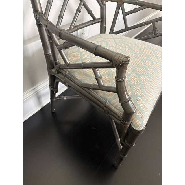 Gray Chinese Chippendale Lian Arm Chair by Ethan Allen For Sale - Image 8 of 9