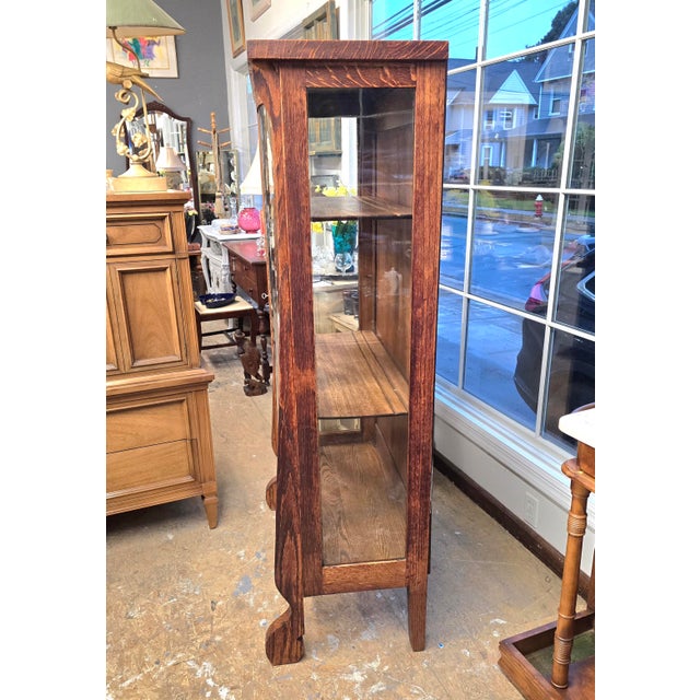 Antique Tiger Oak Empire China Cabinet For Sale In New York - Image 6 of 12