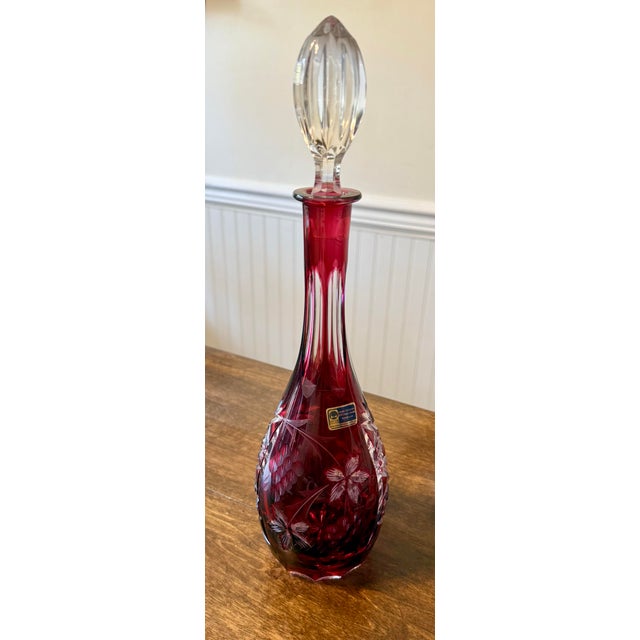 Wine 1940s Nachtmann Traube Crystal Decanter and Wine Glasses - 7pcs For Sale - Image 8 of 12