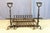 Black Large 19th-Century Andirons and Fireplace Grate, Set of 4 For Sale - Image 8 of 8