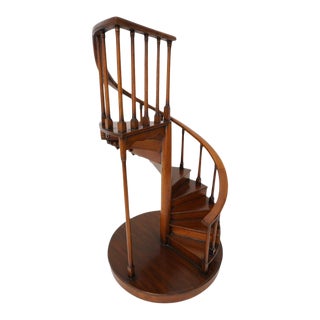 Vintage Spiral Staircase Architectural Model in Mahogany For Sale