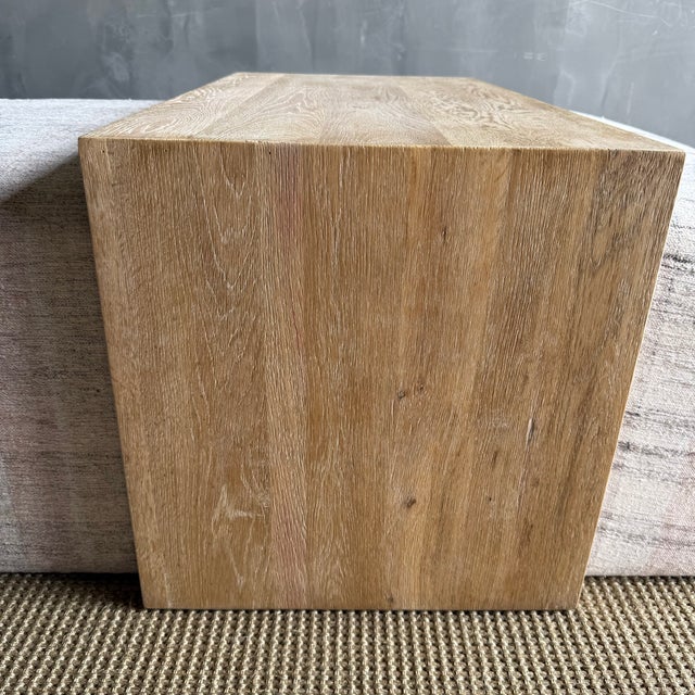 Laguna Ottoman White Oak Waterfall Table Upholstered in a Vintage Turkish Rug For Sale - Image 4 of 14