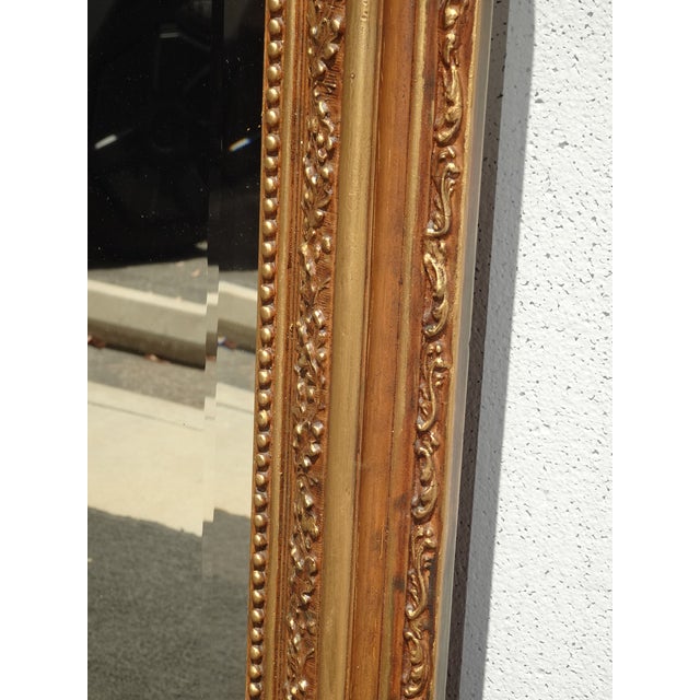 Wood Antique French Louis XV Gold & Brown Wall Mantle Beveled Glass Mirror For Sale - Image 7 of 12