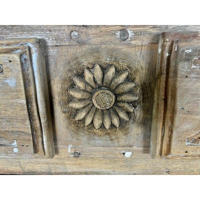 Wood 18th C. French Carved Buffet With Distressed Painted Finish For Sale - Image 7 of 18