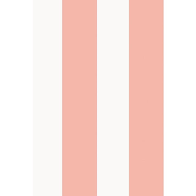 Clubhouse Stripe Grasscloth Wallpaper by House Party | Sunrise Peach & White | 8 Yards For Sale - Image 9 of 9