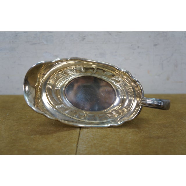 Antique Fisher Silversmiths Sterling Silver Gravy Boat & Underplate 342g 7.5" For Sale - Image 11 of 13