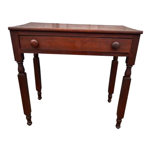 Antique Early American Empire Style Single Drawer Work Table. Side Table For Sale