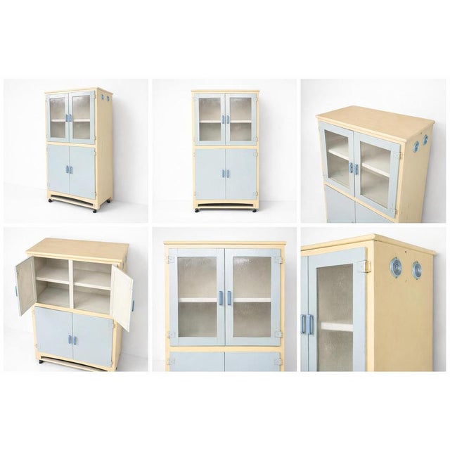 Vintage Painted Kitchenette Pantry Cabinet, 1940s For Sale - Image 3 of 13
