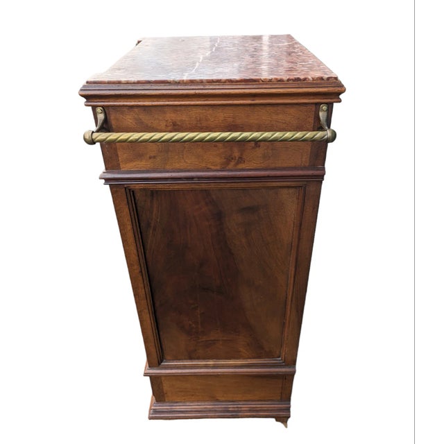 Antique Late 19th Century Marble Top Tall Linen Cabinet Nightstand For Sale In Seattle - Image 6 of 13