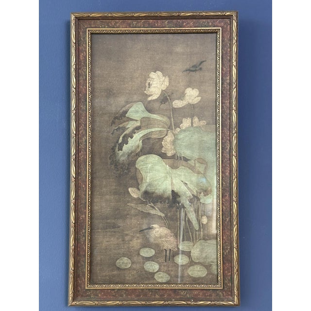 Japanese Silk Print with Water Lilies For Sale - Image 5 of 5