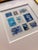 Framed Vintage Postage Stamp Collage, Petites Couleurs: Bleu For Sale - Image 9 of 11