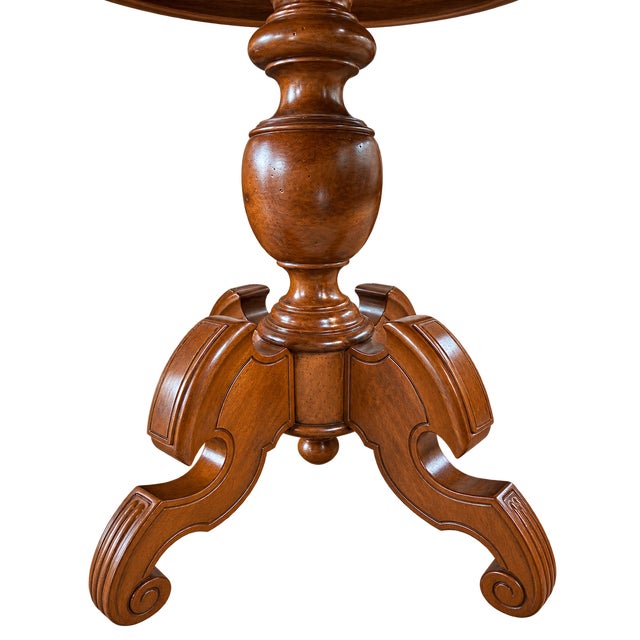 Wood 19th Century French Walnut Carved Round Drop-Leaf Table For Sale - Image 7 of 9