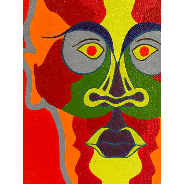 Contemporary Chicago Imagist Small-Scale Portrait Oil Painting on Canvas by Errol Ortiz For Sale - Image 3 of 5