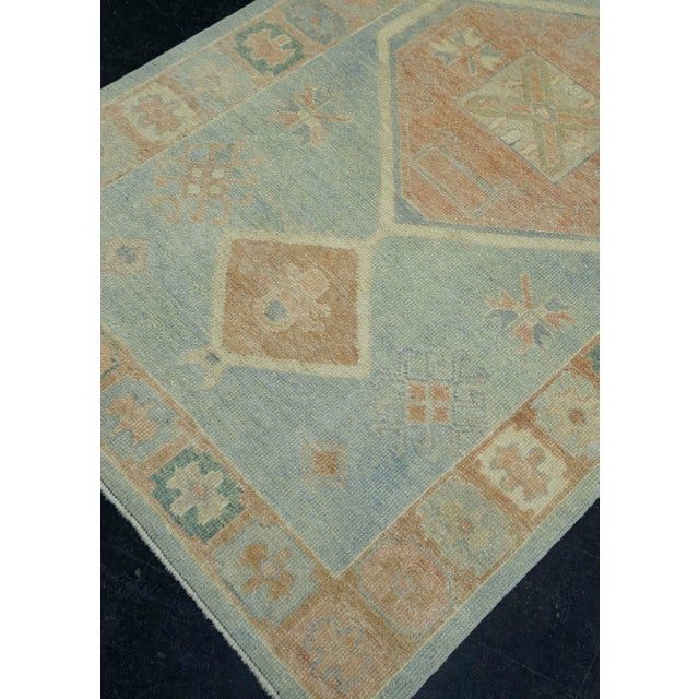 Turkish Turkish Oushak Rug 3'10" x 9'5" #18041 For Sale - Image 3 of 8