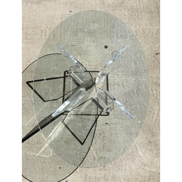 Late 20th Century Glass-Top Table on Acrylic Base For Sale In Raleigh - Image 6 of 8