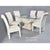 Remarkably comfortable set of six fully upholstered and padded white parsons dining chairs. These vintage chairs were kept...
