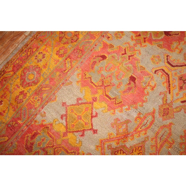 Zabihi Rug Collection Exotic Oversize 20th Century Antique Turkish Oushak Rug - 12'4" x 14'5" For Sale - Image 9 of 10