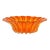 Vintage Barovier Toso Murano Bright Orange Bubbles Gold Flecks Italian Art Glass Scalloped Bowl For Sale