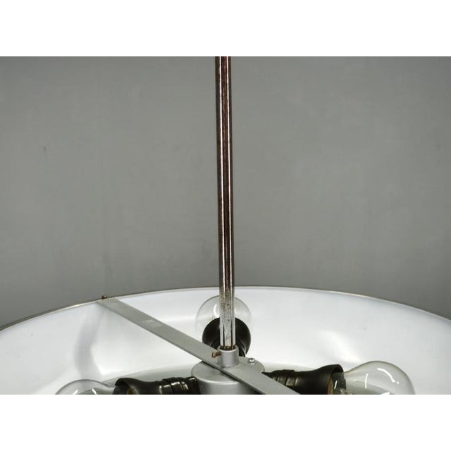 Vintage Bauhaus UFO Chrome and Glass Pendant Light, Czechoslovakia, 1930s For Sale - Image 6 of 12