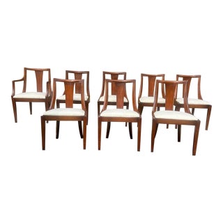 Set of 8 Biedermeier Style Mahogany Dining Chairs, 1940s For Sale