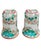 A rare pair of antique Chinese porcelain candlesticks, featuring a combination of famille verte and famille rose hand-...