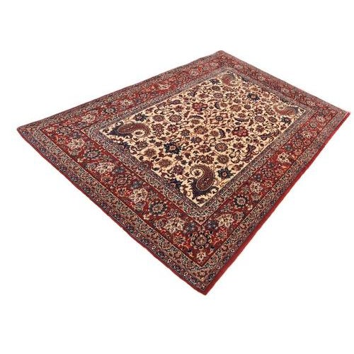 Textile Middle Eastern Isfahan Rug in Hand-Knotted Wool For Sale - Image 7 of 7