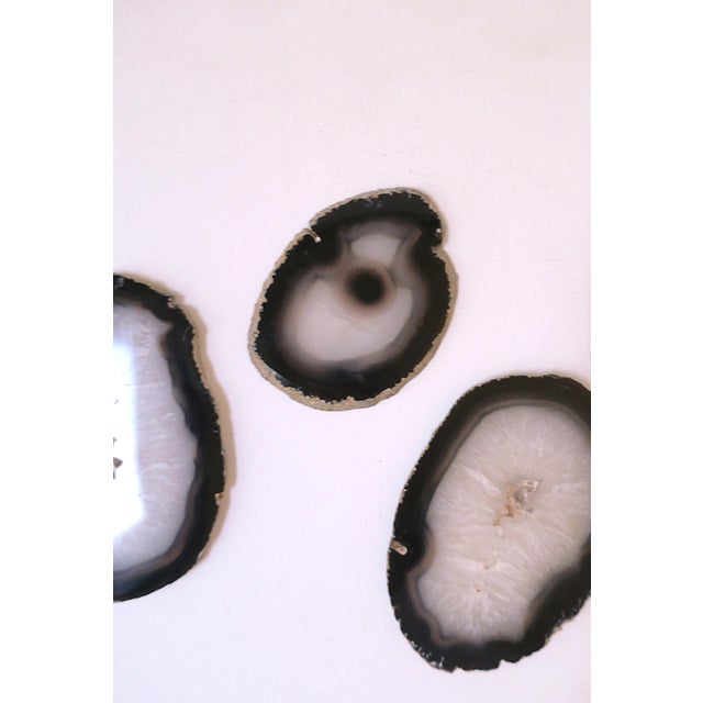 Late 20th Century Coasters Black and White Agate, Set of 4 For Sale - Image 10 of 12