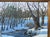 2000 - 2009 Large Framed Winter Landscape Monica Cascio Oil Painting “Dalton’s Creek” Texas For Sale - Image 5 of 18