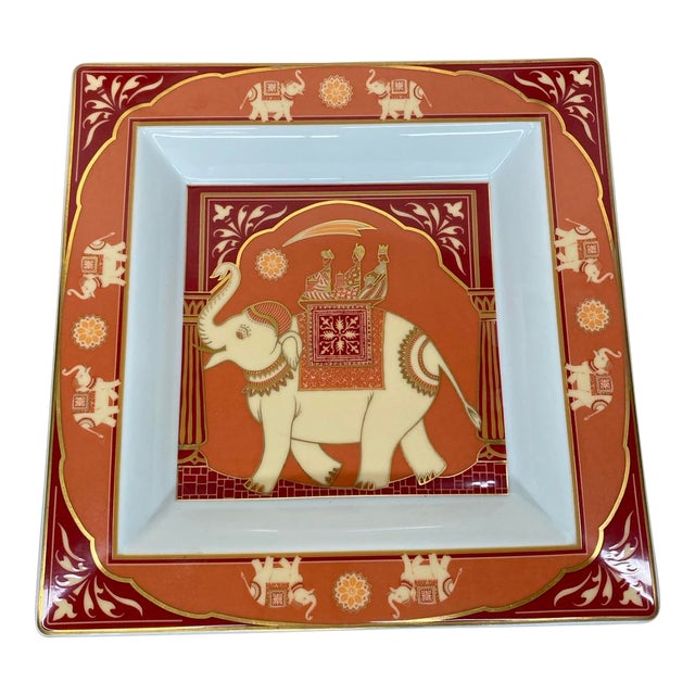 1970s Rosenthal Elephant Motif Porcelain Trinket Dish For Sale